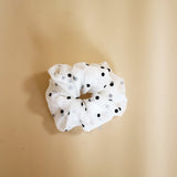 Double Lace Scrunchie White Dot