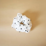 Double Lace Scrunchie White Dot