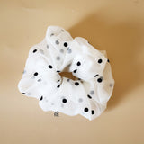 Double Lace Scrunchie White Dot