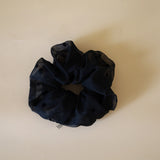 Double Lace Scrunchie Black Dot