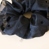 Double Lace Scrunchie Black Dot