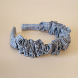 Wide Gather Headband Black Check
