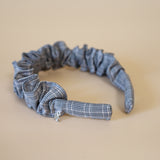 Wide Gather Headband Black Check