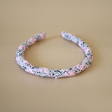 Tight Headband Pink Black Tweed