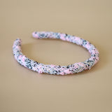 Tight Headband Pink Black Tweed