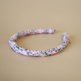 Tight Headband Pink Black Tweed