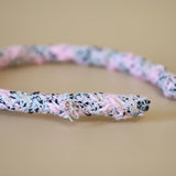 Tight Headband Pink Black Tweed