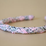 Tight Headband Pink Black Tweed