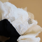 Black and White Frills Scrunchie