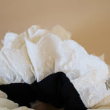 Black and White Frills Scrunchie