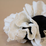 Black and White Frills Scrunchie