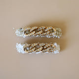 White Gold Tweed Hair Clip