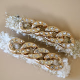 White Gold Tweed Hair Clip