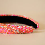 OG Headband Pink Tweed No Studs