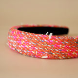 OG Headband Pink Tweed No Studs