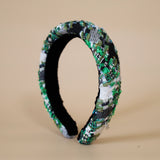 OG Headband Black Green Tweed No Studs