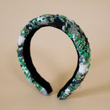 OG Headband Black Green Tweed No Studs