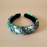 OG Headband Black Green Tweed No Studs