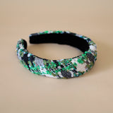 OG Headband Black Green Tweed No Studs