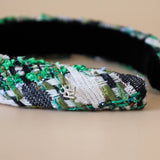 OG Headband Black Green Tweed No Studs