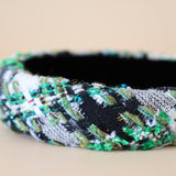OG Headband Black Green Tweed No Studs