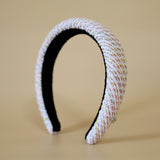 OG Headband White Pink Tweed No Studs