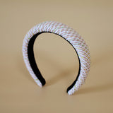 OG Headband White Pink Tweed No Studs