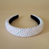 OG Headband White Pink Tweed No Studs