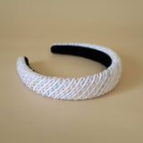 OG Headband White Pink Tweed No Studs