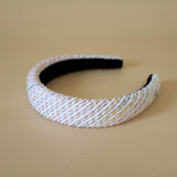 OG Headband White Pink Tweed No Studs
