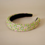 OG Headband Green Pink Tweed No Studs