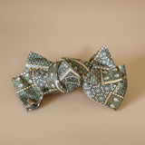 Ribbon Barrette Green Gold