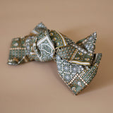 Ribbon Barrette Green Gold