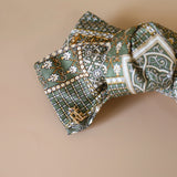 Ribbon Barrette Green Gold