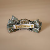 Ribbon Barrette Green Gold