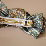 Ribbon Barrette Green Gold