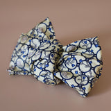 Ribbon Barrette White Navy