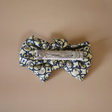 Ribbon Barrette White Navy