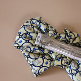 Ribbon Barrette White Navy