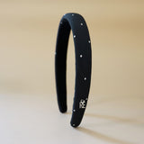 Slender Headband Navy Black Dot No Studs