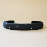 Slender Headband Navy Black Dot No Studs