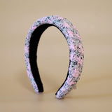 OG Headband Pink Black Tweed No Studs