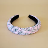 OG Headband Pink Black Tweed No Studs