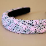 OG Headband Pink Black Tweed No Studs