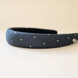 OG Headband Navy Black Dot No Studs