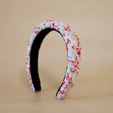 OG Headband White Red Tweed No Studs