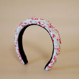 OG Headband White Red Tweed No Studs