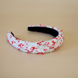 OG Headband White Red Tweed No Studs