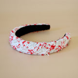 OG Headband White Red Tweed No Studs