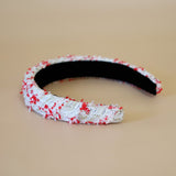 OG Headband White Red Tweed No Studs